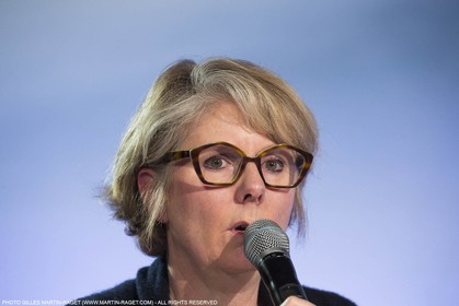 03 02 2016, Paris (FRA), Vendée Globe 2016-17, Conférence de presse et présentation des skippers, Patricia Brochard, Sodebo