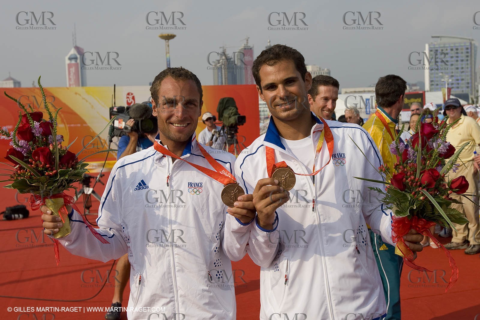 18 08 2008 - Qingdao (CHN) - 2008 Olympic games - Day 10 - Medal race 470 men, Charbnonnier Bausset bronze medal
