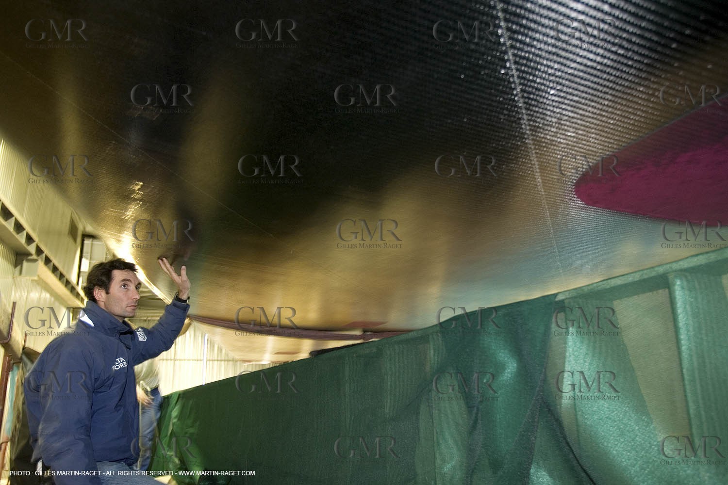 11 03 2006 - Cherbourg (FRA) - Construction of Jeremie Beyou 60' IMOCA monohull Delta Dore at JMV boatbuilder