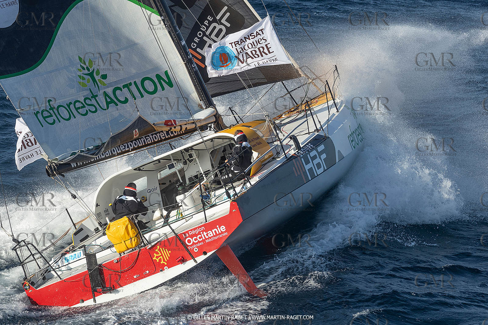 27 08 2021, Marseille (FRA), Transat Jacques Vabre 2021, Class 40, HBF-Reforest'Action (Kito de Pavant, Gwen Gbick)