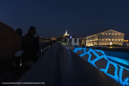 Al Azizi oficial launchat the Mucem museum - H2X boatyard - Oceanographic research ship - Marseille (FRA,13) - 27 05 2014
