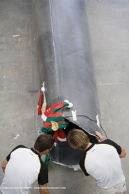 Sydney, Australia, Thomas Coville trimaran Sodebo building at Boat Speed