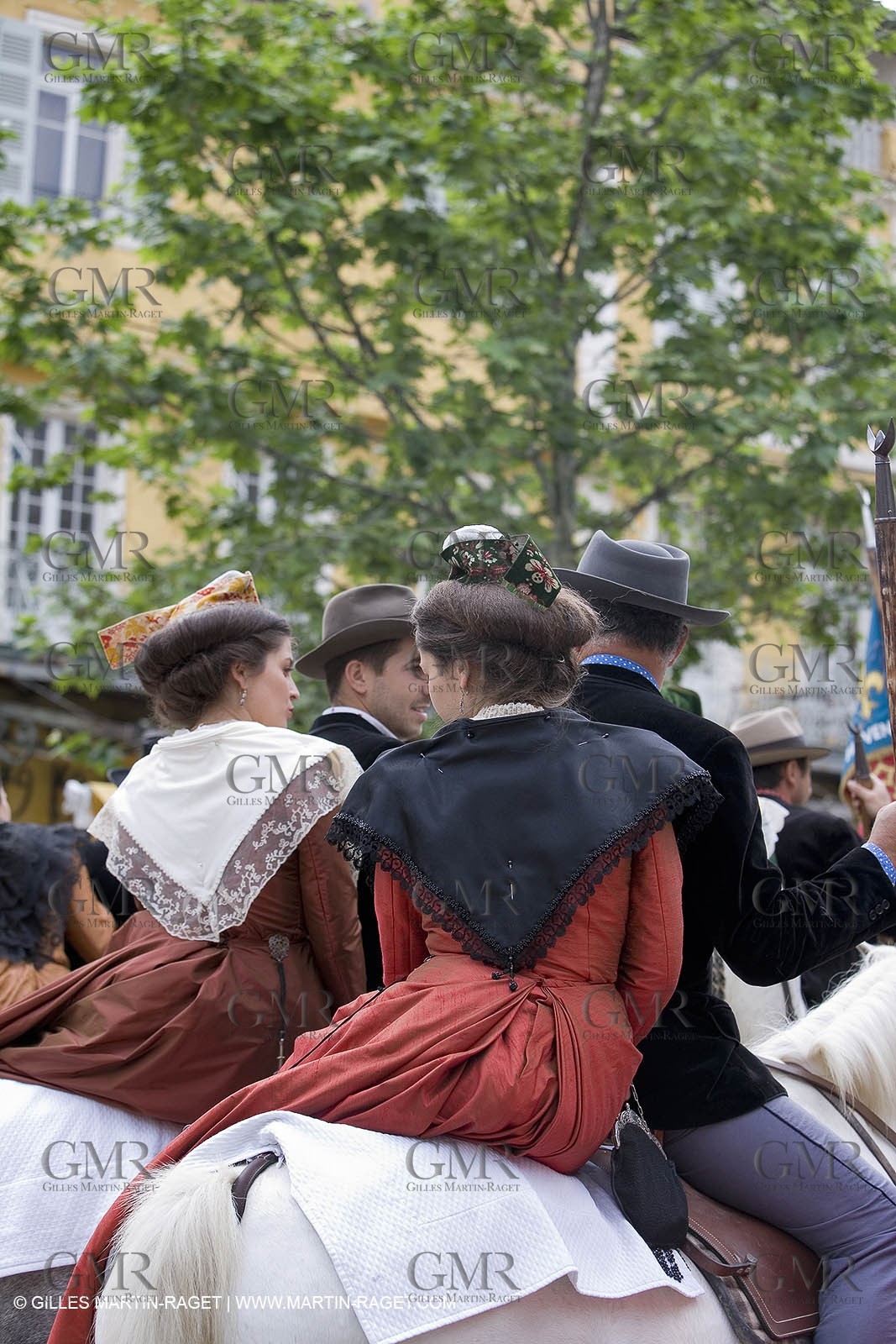 Arlésiennes in costume - Gardians (cow-boys) celebration - Arles