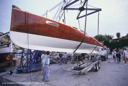 motor boats, claissc runabouts, cefit or Sagitta at Trapani boatyard (Cassis, FRA,13)