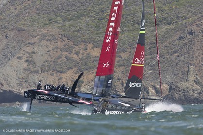 23 05 2013 - San Francisco (USA,CA) - 34th America's Cup - May Training, 3 AC72 in the bay for the first time