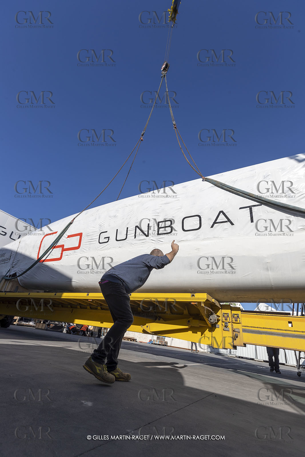 15 02 2022, La Grande Motte (FRA), Gunboat 80  1 hulls delivery