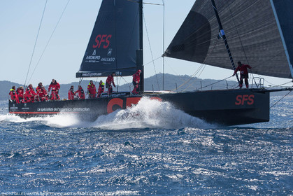 05 05 2016, Porquerolles (FRA,83), Semaine de Porquerolles, célébration des 30 and de lla victoire de l'Esprit d'Equipe dans la Whitbread, l'équipage se retrouve à bord du maxi SFS skippé par Lionel Péan