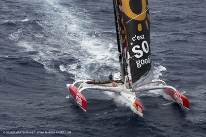 12 09 2012 - Marseille (FRA,13) - Trimaran Sodebo - Thomas Coville - Tentative contre le record de la Méditerranée