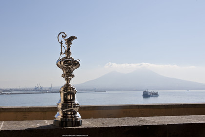 09 04 2012 - Naples (ITA) - 34th America's Cup - America's Cup World Series Naples 2012 - The America's Cup trophy infront Naples bay