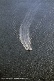Motor boat running