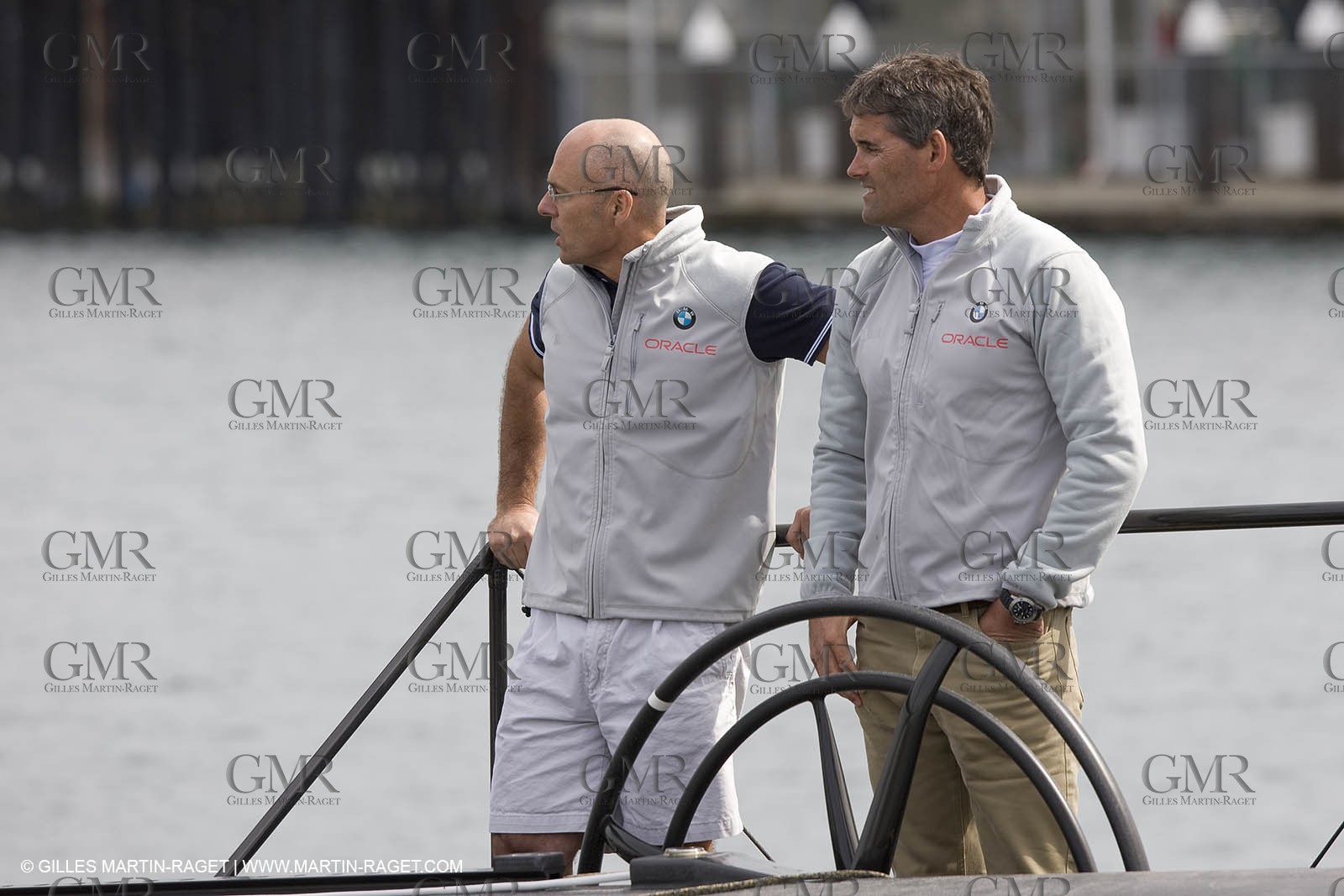 26 08 2008 - Anacortes (WA, USA) - America's Cup - BMW ORACLE Racing - 90 ft trimaran launch - structural tests completed by Design Team