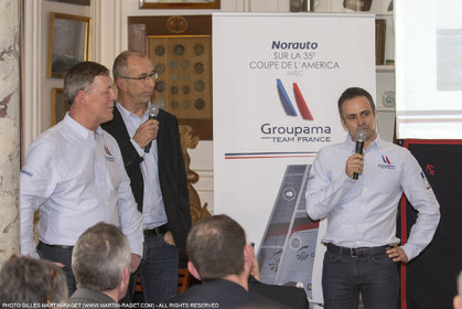 22 02 2016, Paris (FRA), 35th America's Cup, Groupama Team France announces Norauto as official partner at Yacht Club de France