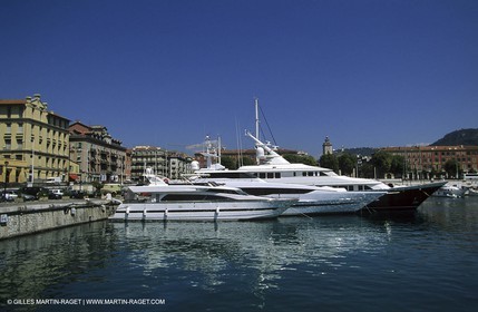Cannes - Yachts in the Old Port.