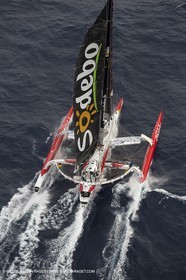 12 09 2012 - Marseille (FRA,13) - Trimaran Sodebo - Thomas Coville - Tentative contre le record de la Méditerranée