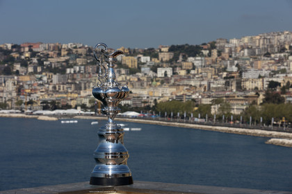 09 04 2012 - Naples (ITA) - 34th America's Cup - America's Cup World Series Naples 2012 - The America's Cup trophy infront Naples bay