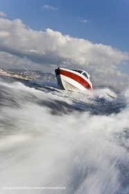 Motor boat running