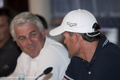 29 01 2009 - Auckland (NZL) -  Louis Vuitton Pacific Series -  - Opening Press Conference at the Royal New Zealand Yacht Squadron - Brad Butterworth (Alinghi) - Russell Coutts (BMW ORACLE)