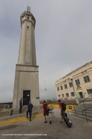 02 07 2013 - San Francisco (USA,CA) - 34th America's Cup - Setting up the LiveLine Media on Alcatraz