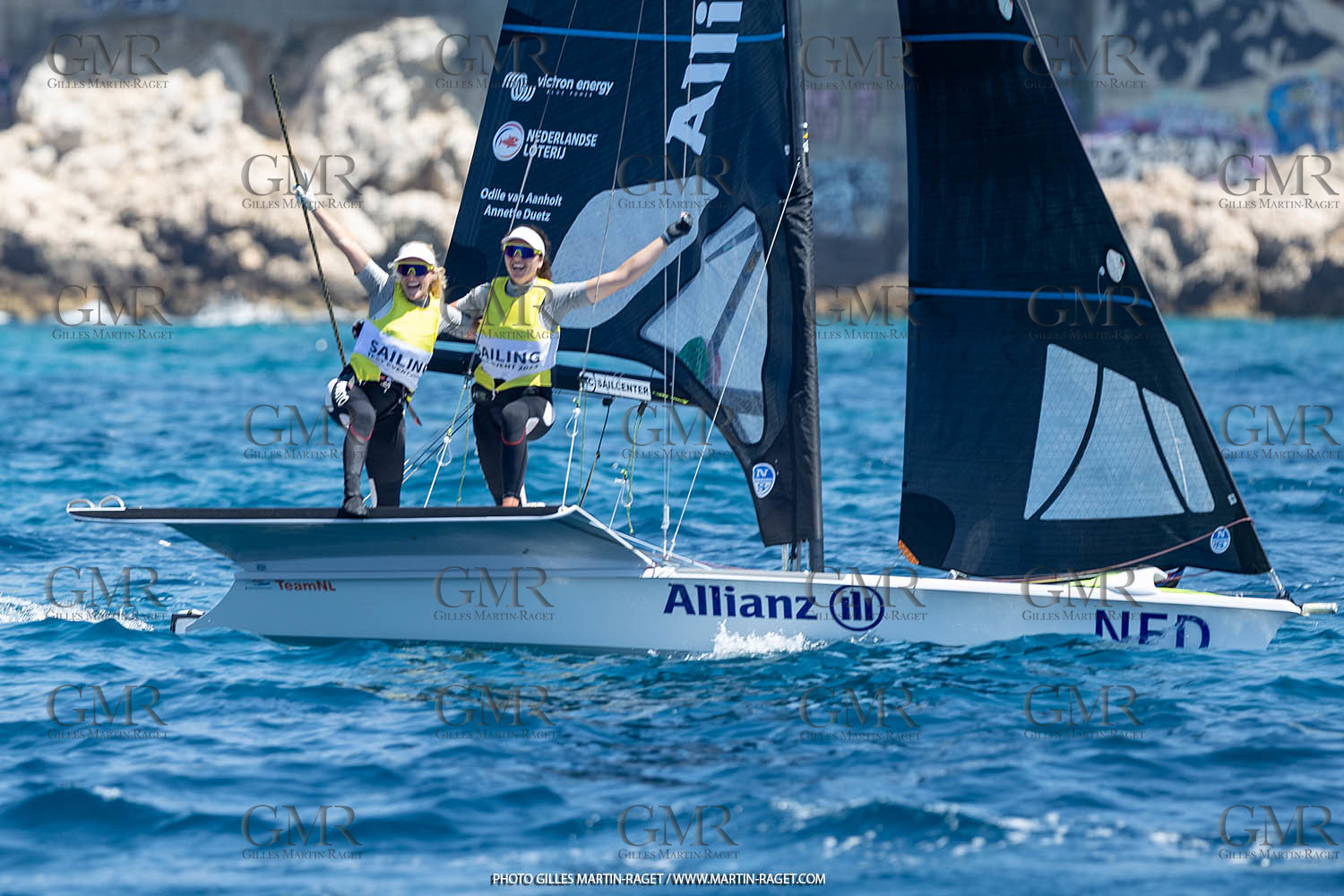 16 07 2023, Marseille, (FRA), Paris 2024 Olympic Games 2024 Sailing Test Event, Day 8, Medal race 49er FX