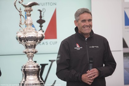 22 07 2015, Portsmouth (GBR), 35th America's Cup, Louis Vuitton America's Cup World Series Portsmouth 2015, Officail training, BMW Press Conference with James Spithill, Dr Ian Robertson (Head of Sales & Marketing BMW Group, Russell Coutts