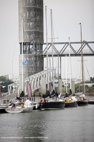 19 05 2010- Lorient- (FRA,56)  the five Pen Duick and l'Hydroptere in front of the Cité de la Voile Eric Tabarly