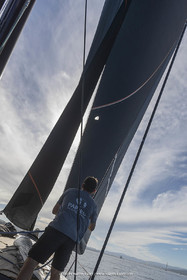 03 10 2022, Saint-Tropez (FRA,83), Voiles de Saint-Tropez 2022,  entraînement des maxis, A bord de Sipirit of Malouen X