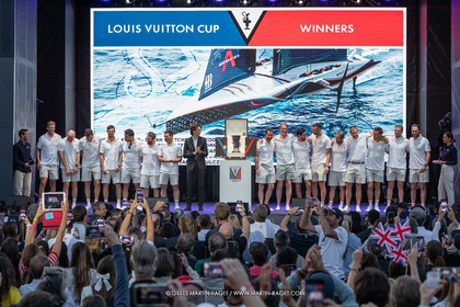 04 10 2024, Barcelona (ESP), 37th America's Cup, Louis Vuitton Cup Final, Race Day 7 , Prizegiving