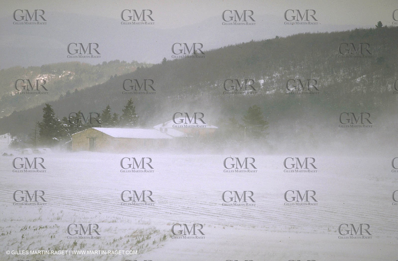 Sault plateau farm house in winter
