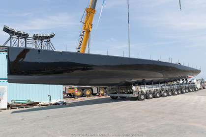 22 07 2017, Savona (ITA), Wally Cento Tango going out of the shed, Photo Gilles Martin-Raget