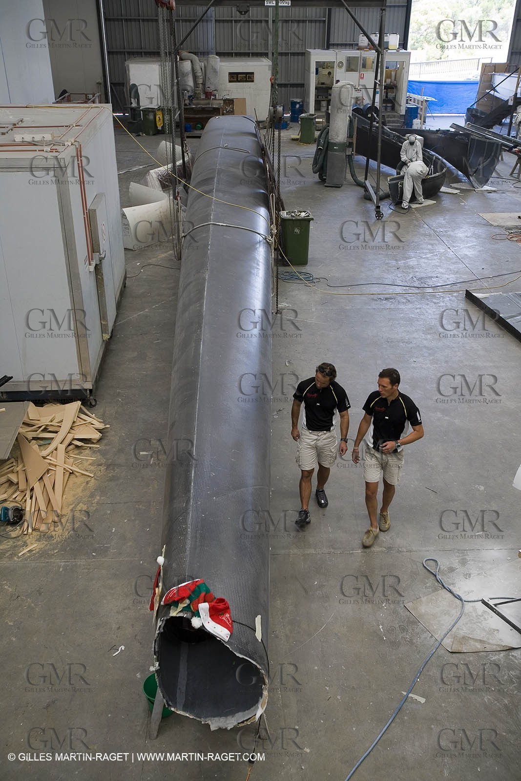 Sydney, Australia, Thomas Coville trimaran Sodebo building at Boat Speed