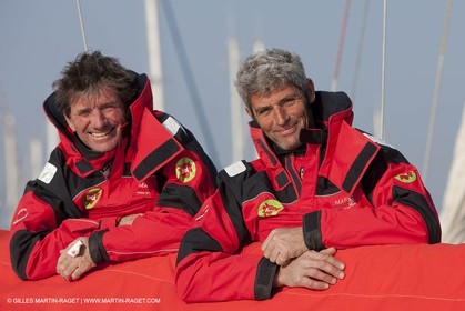 13 03 2010 -  La Grande Motte   Port Camargue (FRA) - Groupe Bel - Kito de Pavant   Sebastien Audigane training for Transat AG2R