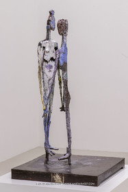 02 05 2023, Paris (FRA), oeuvre de Germaine Richier, Exposition Centre Pompidou 2023, Le Couple peint 1959, Bronze peint, Pièce unique, 139 x 74,5 x 74,5 cm, Don Quixote Foundation