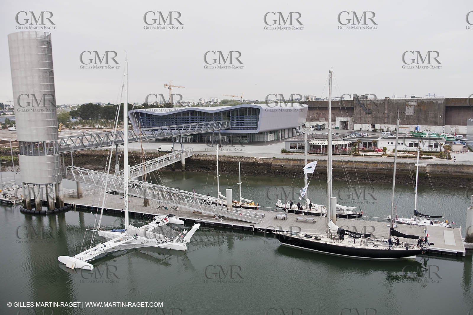 19 05 2010- Lorient- (FRA,56)  the five Pen Duick and l'Hydroptere in front of the Cité de la Voile Eric Tabarly