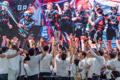 04 10 2024, Barcelona (ESP), 37th America's Cup, Louis Vuitton Cup Final, Race Day 7 , Prizegiving