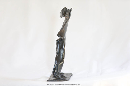 06 03 2016, Marseille, (FRA,13), Oeuvre de Germaine Richier, Homme de la nuit n°1 1954, Bronze patiné foncé, Numéroté 8 8, Fondeur L. Thinot, Paris, 27,5 x 20,4 x 9 cm, Collection particulière
