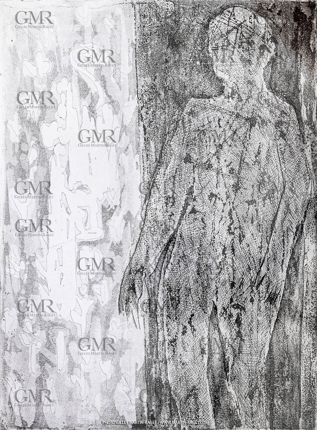 12 07 2020, St Rémy de Provence (FRA, 13) Oeuvre Germaine Richier, gravure