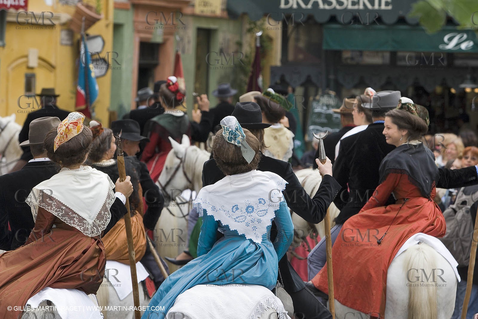 Arlésiennes in costume - Gardians (cow-boys) celebration - Arles