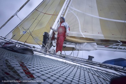 Sailing, Offshore Racing, Route du Rhum 1990, Fleury Michon IX, Philippe Poupon