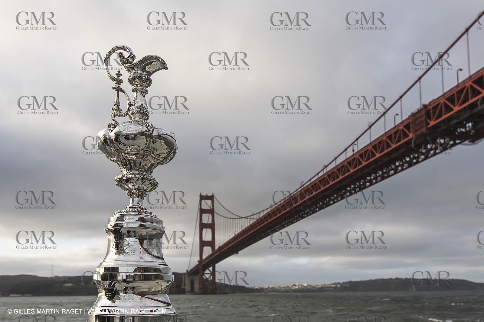 18 02 2013 - San Francisco (USA) - 34th America's Cup - The America's Cup Trophy in San Francisco Bay
