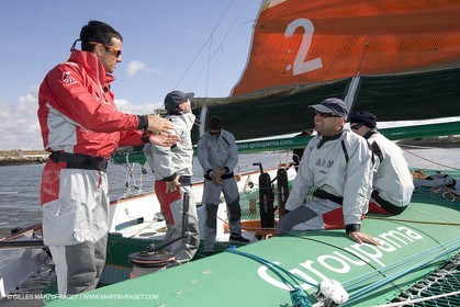 07 04 2008 - Lorient (FRA,56) - 33rd America's Cup - BMW ORACLE Racing - Training session in Lorient with Groupama Team
