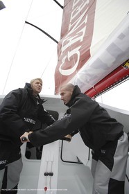 11 05 2007 - La Trinité sur mer (France) - Projet Yann Eliès   Generali 60 open pour le Vendée Globe - Zinedine Zidane à bord