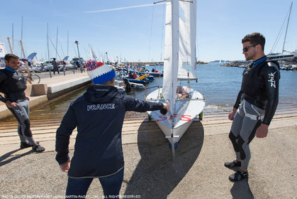 25 04 2016, Hyères (FRA,83), Jeux Olympiques Rio 2016, voile, 470, Sofian Bouvet   Jeremie Mion, SFS Voile