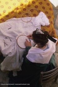 France, Provence, Traditions, Boutis et piqués, traditional cloths from Provence