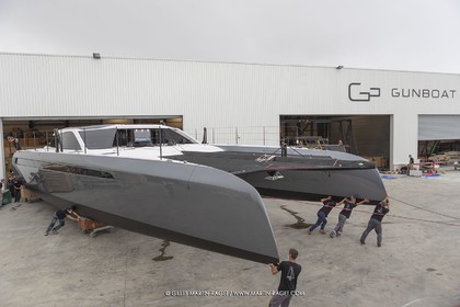 21 07 2020, La Grande Motte (FRA), Gunboat, Gunboat 68 SeaTilt out of the shed