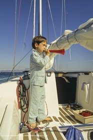 Voile, croisière, personnages, enfants