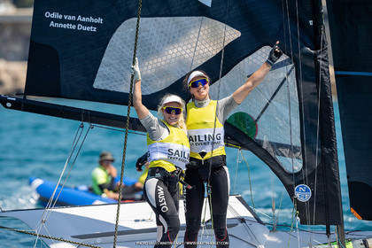 16 07 2023, Marseille, (FRA), Paris 2024 Olympic Games 2024 Sailing Test Event, Day 8, Medal race 49er FX
