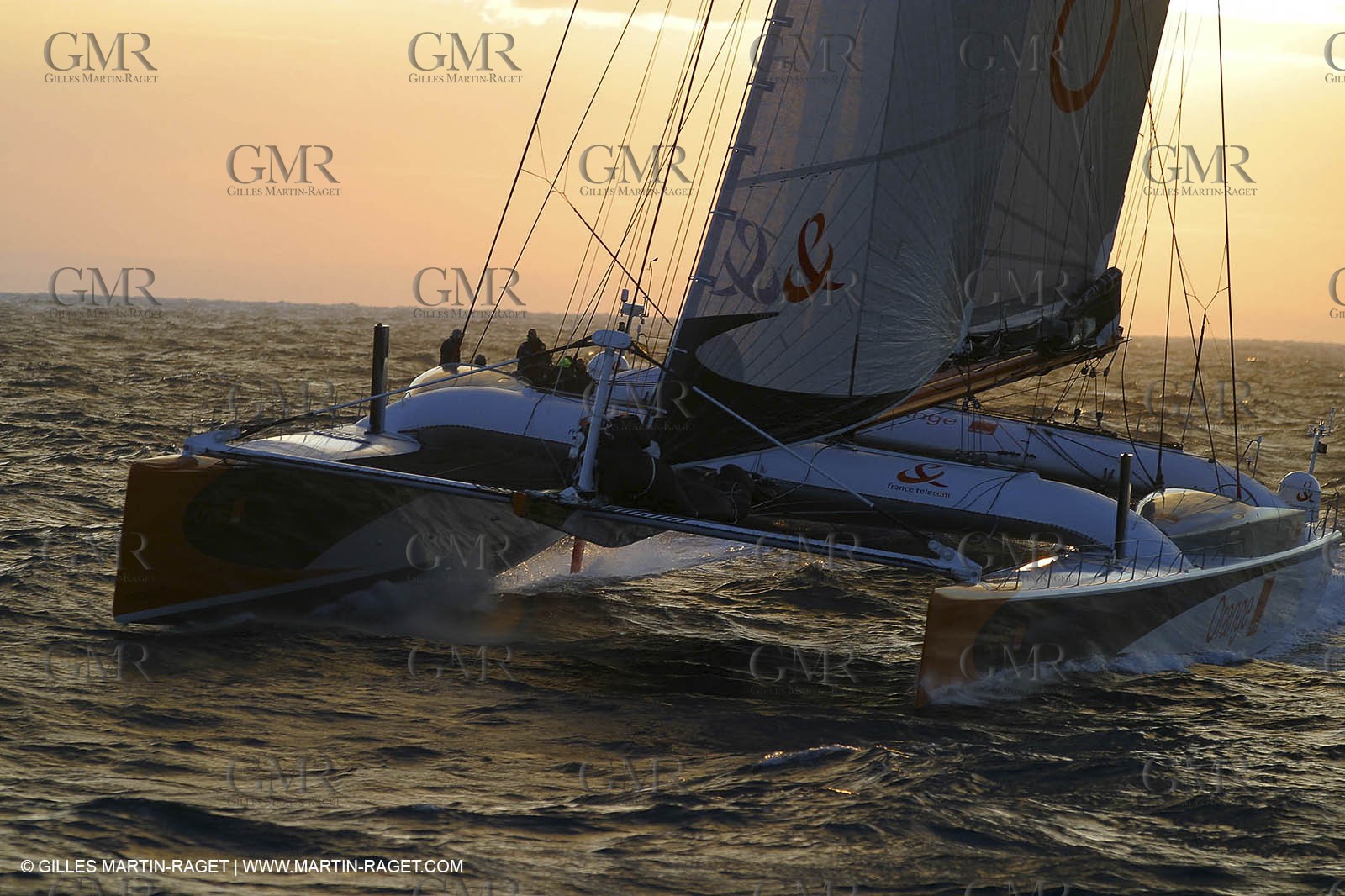 Orange II - 2004 Jules Verne Trophy - Ouessant - first starting line crossing