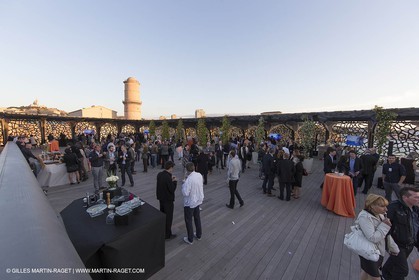 Al Azizi oficial launchat the Mucem museum - H2X boatyard - Oceanographic research ship - Marseille (FRA,13) - 27 05 2014