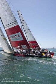 23 01 2009 - Auckland (NZL) -  Louis Vuitton Pacific Series - BMW ORACLE Racing-Tuning up onboard Emirates Team New Zealand yacht