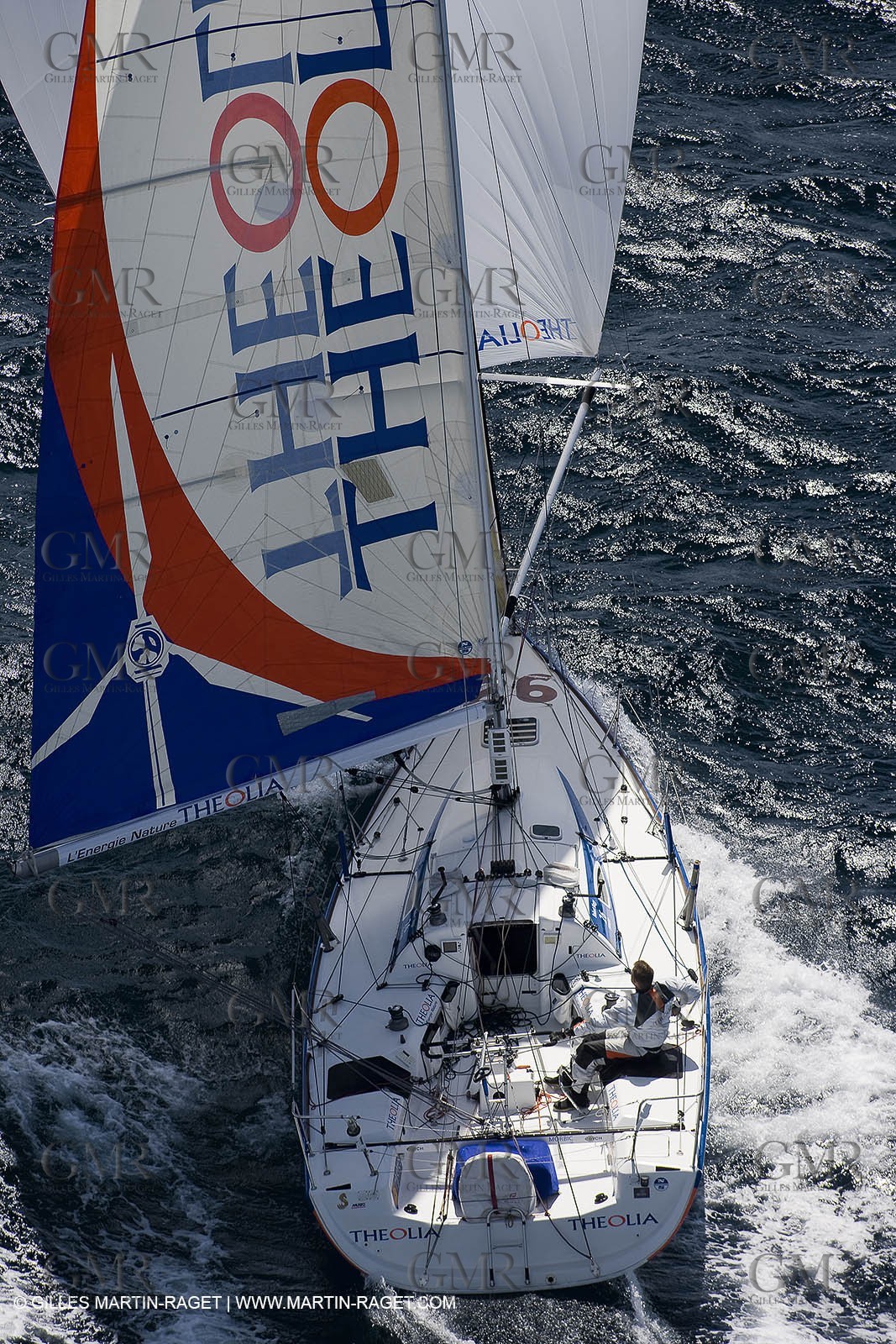 06-26-2007 - FIGARO II - THEOLIA - Skipper : Robert Nagy - Training off Marseille (south France) with strong wind conditions